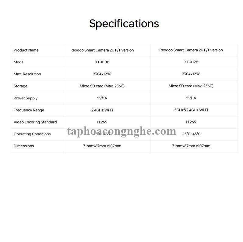 Reoqoo x10b 2K UHD Ai 360 P / T Camera trong nhà nhìn màu ban đêm phát hiện em bé khóc khói cháy trò chuyện thoại H265 Onvif 8s CLOUD lưu trữ video 28815 xt-x10b 10028815